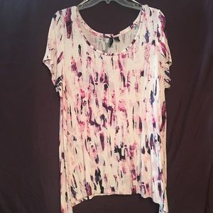 Colorful print T-shirt blouse